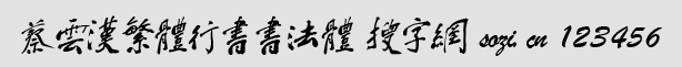 蔡云漢繁體行書書法字體