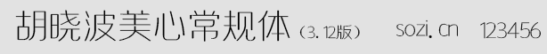 胡曉波美心常規(guī)體