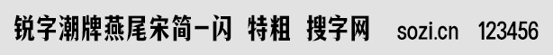 銳字潮牌燕尾宋簡-閃 特粗